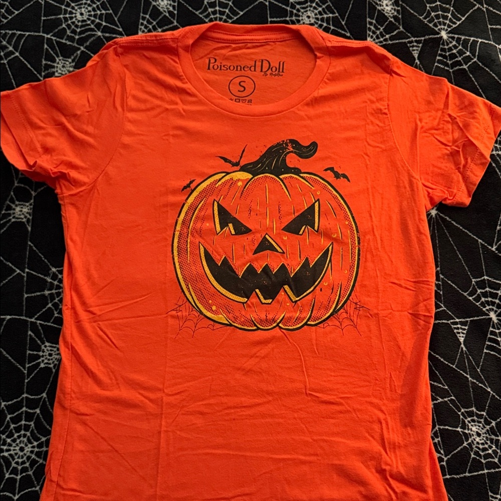 Poisoned Doll Orange Halloween Pumpkin Tee